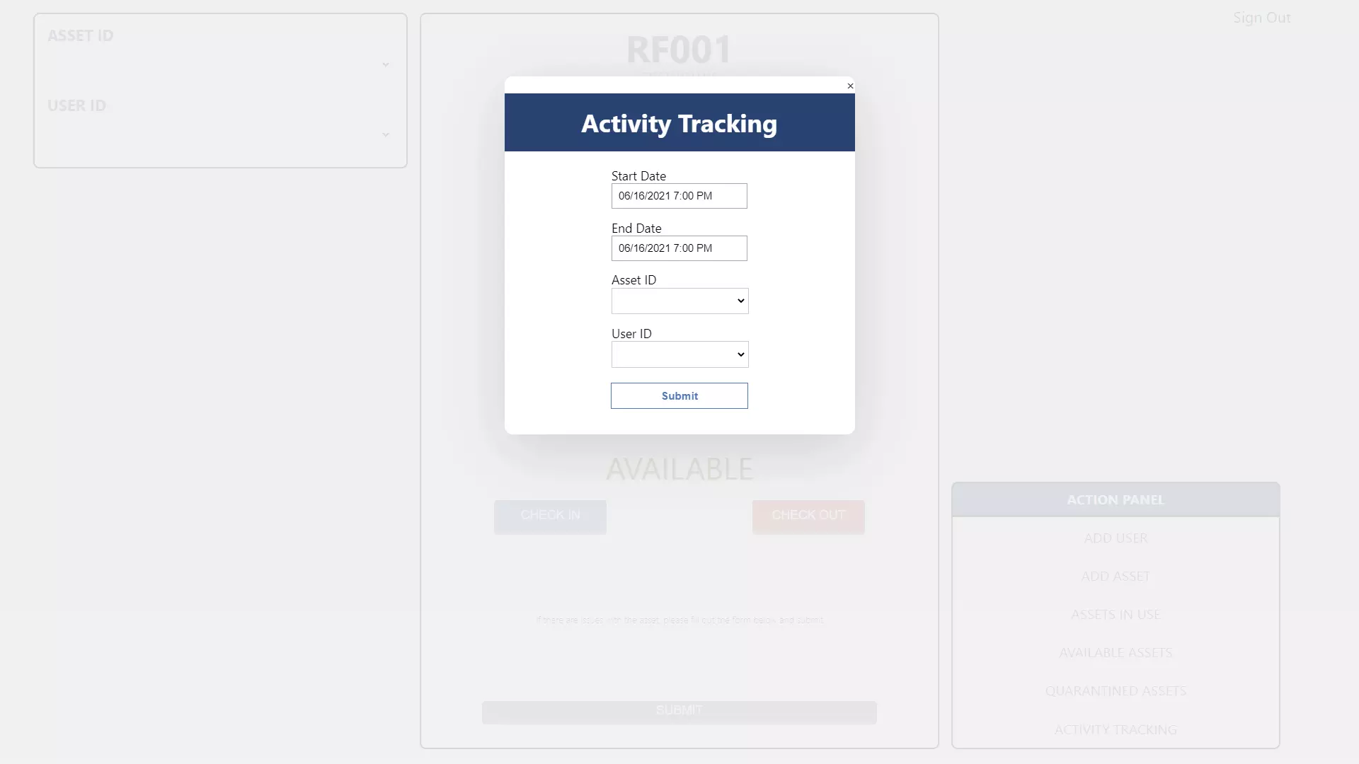 Lendit asset tracking site activity tracking screen preview