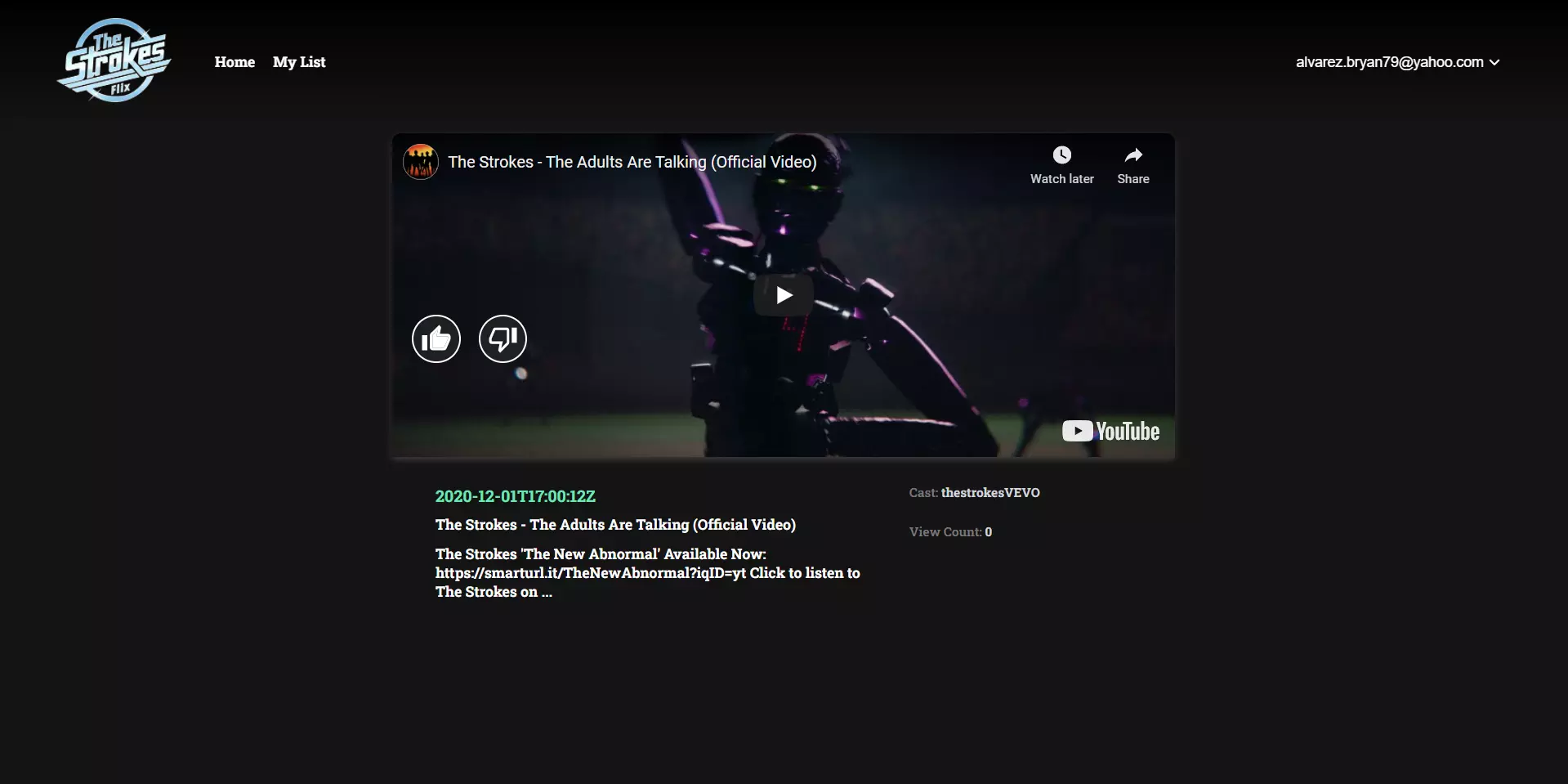 StrokesFlix stream screen preview